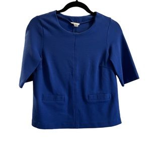 CLUB MONACO cobalt blue 3/4 sleeve top